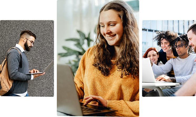 student study with laptop